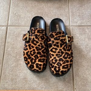 Cheetah Haircalf mules